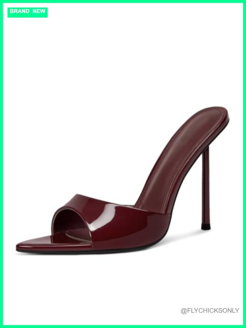 Womens Stiletto Mules Slip-On Pointed Open Toe High Heels Sandals